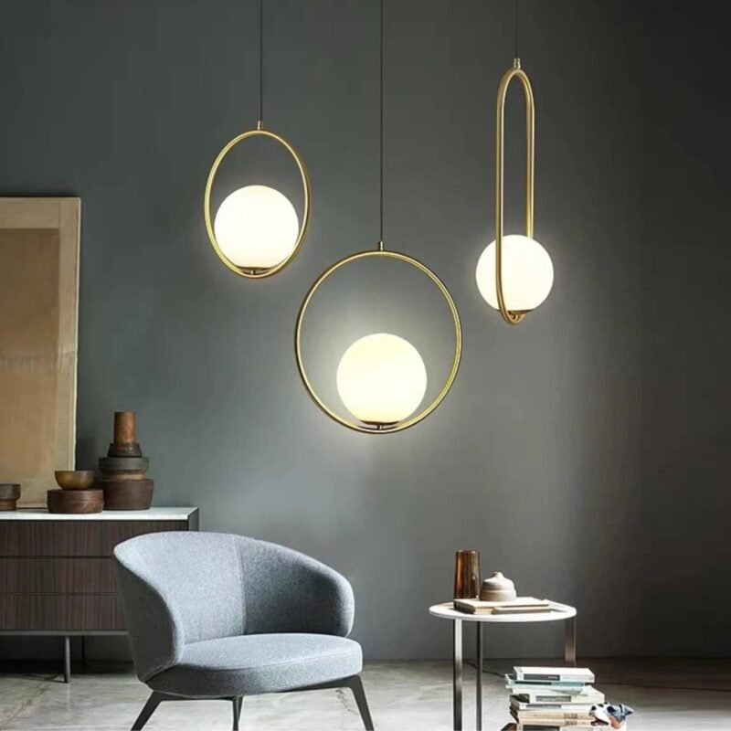 Suspended glass ball chandelier - Image 13