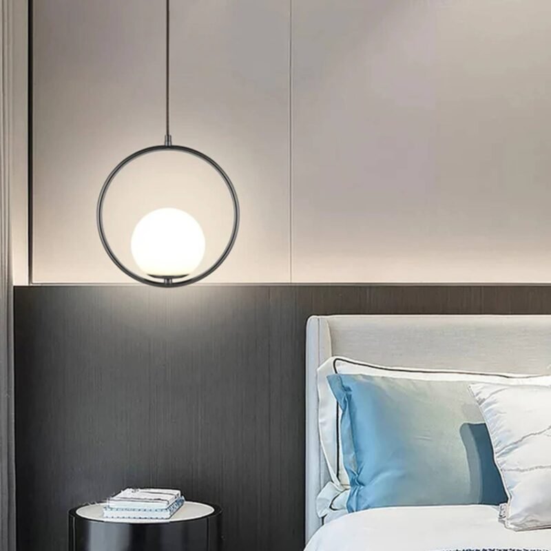 Suspended glass ball chandelier - Image 4