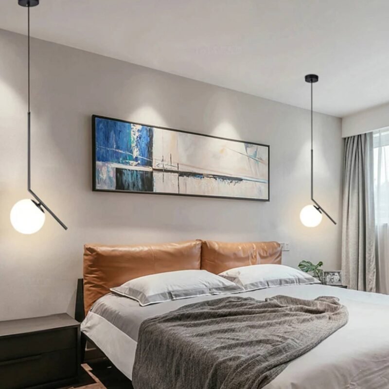 Suspended glass ball chandelier - Image 6