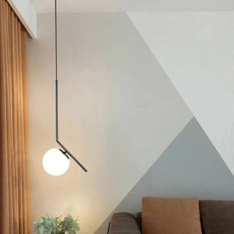 Suspended glass ball chandelier - Image 10