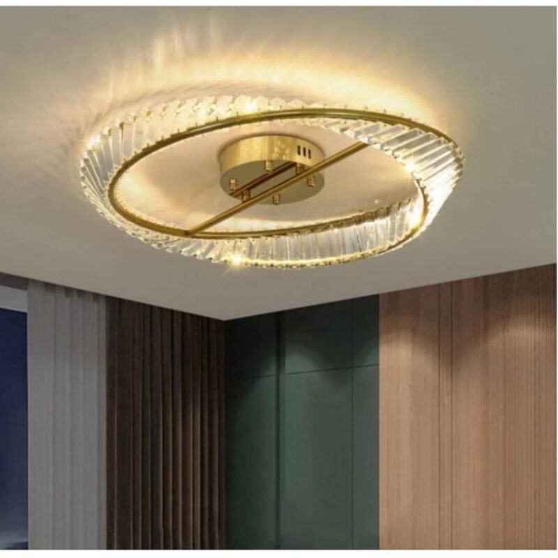 Golden spiral ceiling chandelier