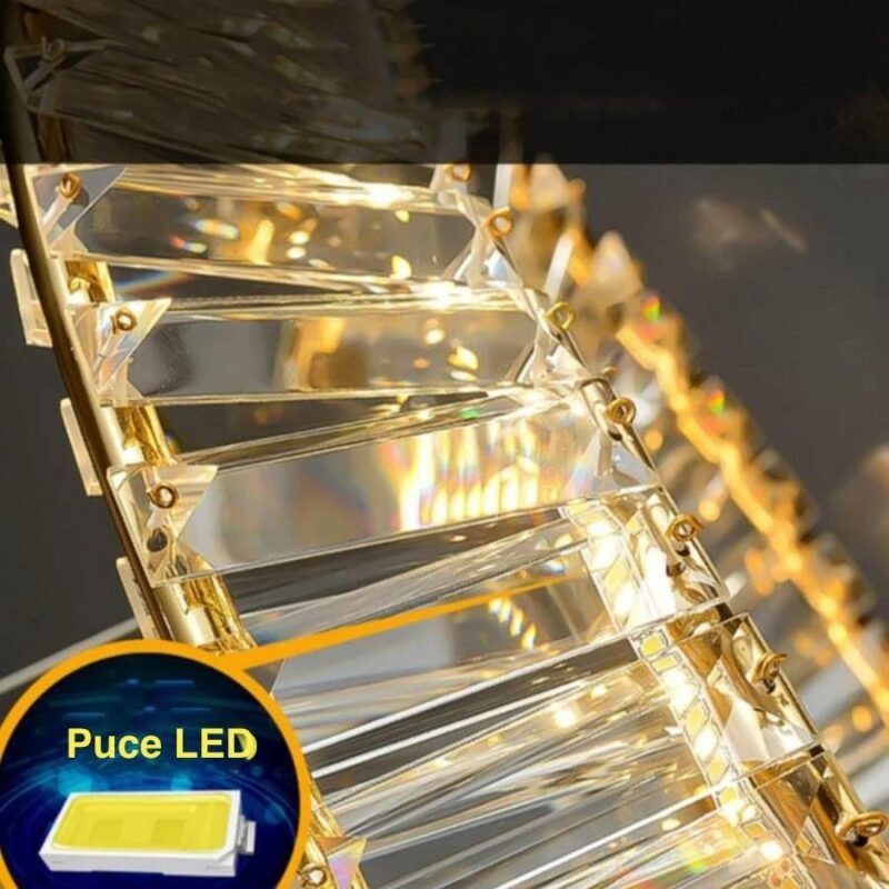 Golden spiral ceiling chandelier - Image 4